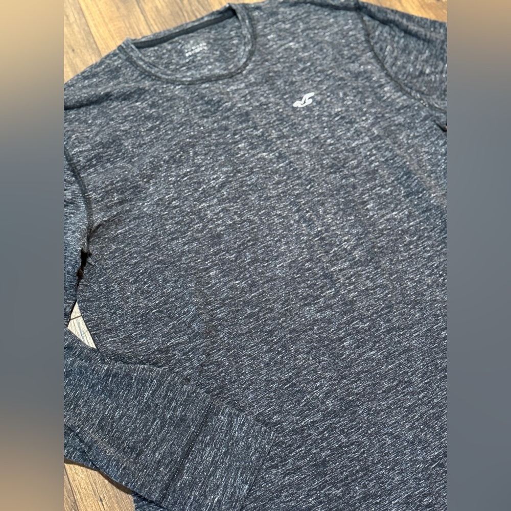 Hollister Co. Men's Dark Heathered Gray Long Sleeve Shirt Size Large Y2K - Picture 2 of 6
